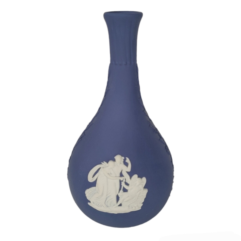 Vintage Wedgewood Blue and White Jasperware Vase
